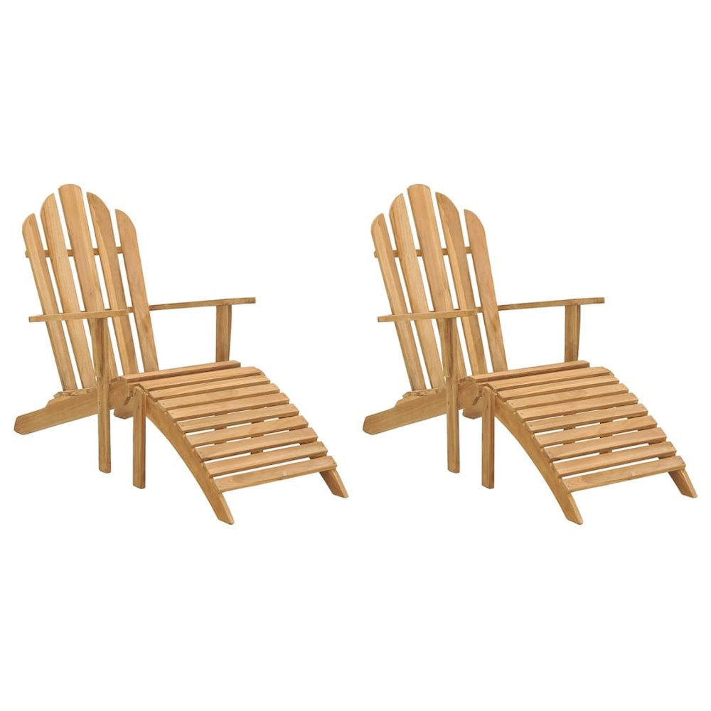 Adirondack Chair Set of 2 Natural Teak