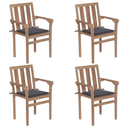 Stackable Chair Set of 4 Anthracite
