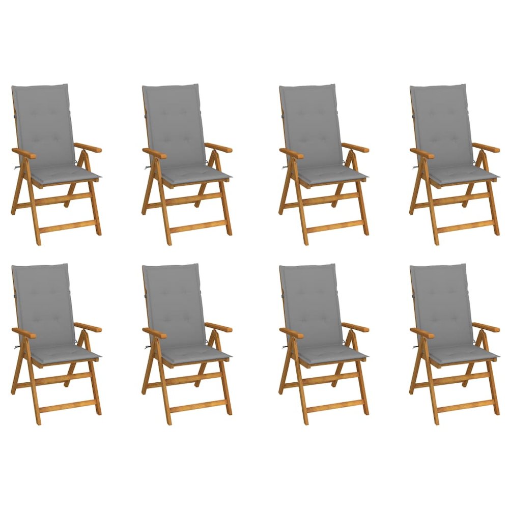 Garden Chair Set of 8 Natural wood