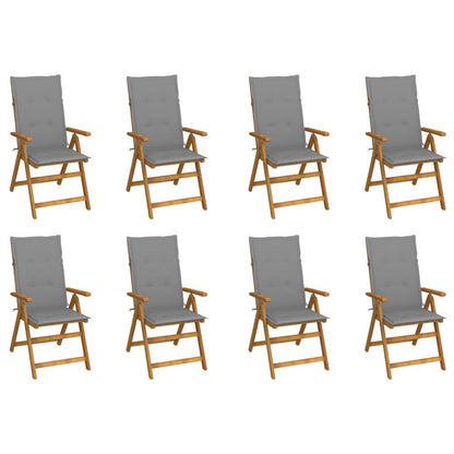 Garden Chair Set of 8 Natural wood
