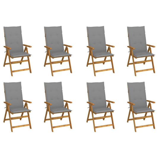 Garden Chair Set of 8 Natural wood