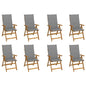 Garden Chair Set of 8 Natural wood