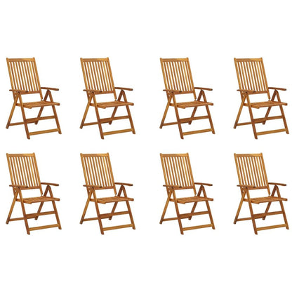 Garden Chair Set of 8 Natural wood