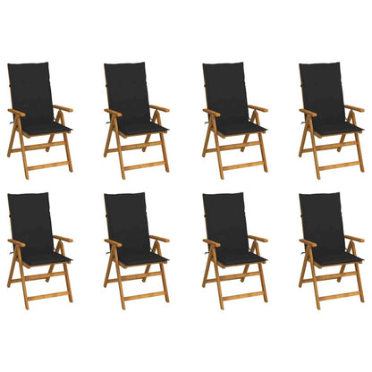 Garden Chair Set of 8 Wooden Brown