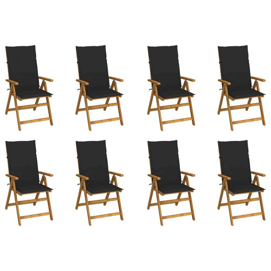 Garden Chair Set of 8 Wooden Brown