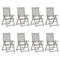 Garden Chair Set of 8 Grey Solid acacia wood Medium Foldable