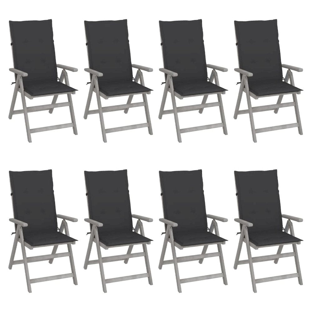 Garden Chair Set of 8 Grey