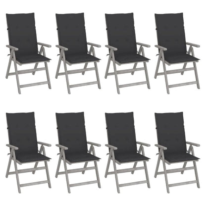 Garden Chair Set of 8 Grey