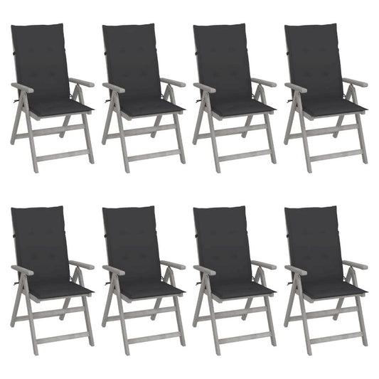 Garden Chair Set of 8 Grey