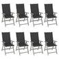 Garden Chair Set of 8 Grey