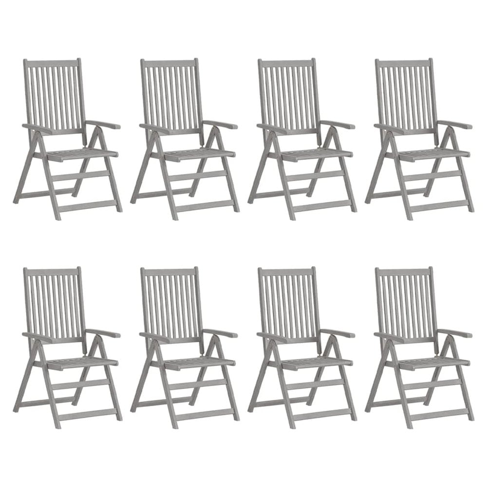 Garden Chair Set of 8 Grey