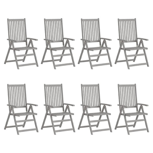 Garden Chair Set of 8 Grey