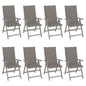 Garden Chair Set of 8 Grey Solid acacia wood Standard Foldable