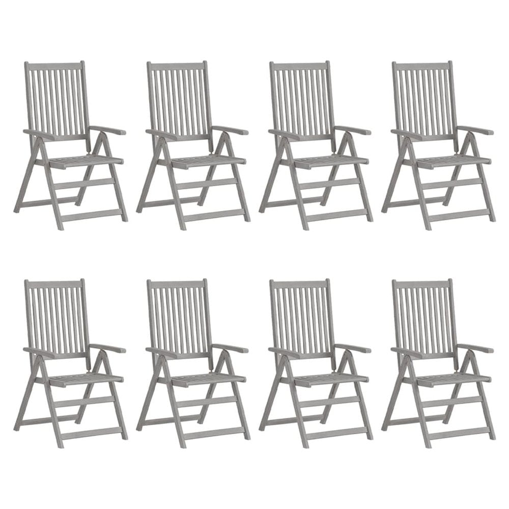 Garden Chair Set of 8 Grey