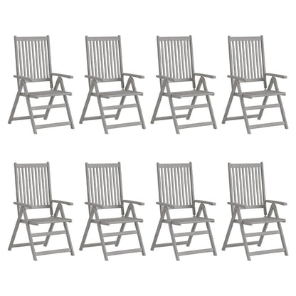 Garden Chair Set of 8 Grey