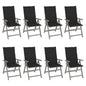 Garden Chair Set of 8 Grey Solid Acacia wood Standard