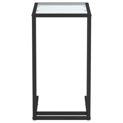 Computer Side Table Transparent 19.7"x13.8"x25.6" Tempered Glass