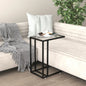 Computer Side Table Transparent 19.7"x13.8"x25.6" Tempered Glass