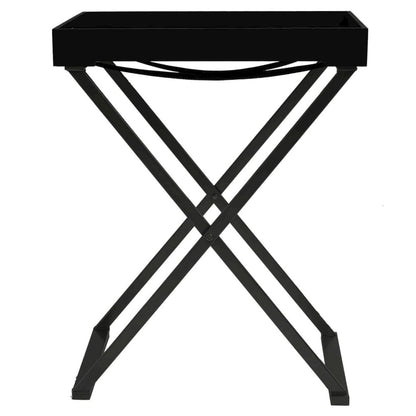 Folding Table Black 18.9"x13.4"x24" MDF