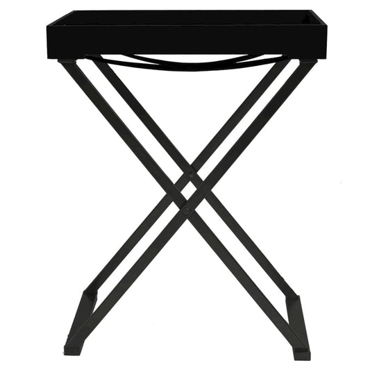 Folding Table Black 18.9"x13.4"x24" MDF