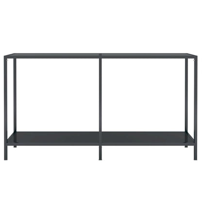 Console Table Black 55.1"x13.8"x29.7" Tempered Glass
