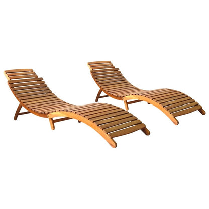 Sun Lounger Natural Brown Solid Acacia wood with a natural oil finish