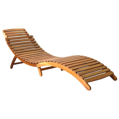 Sun Lounger Anthracite Solid Acacia Wood, Fabric (100% Polyester)