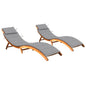 Sun Lounger Grey Solid Acacia wood, Polyester Standard Foldable