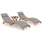 Sun Lounger Natural wood Solid acacia wood, 100% polyester Standard