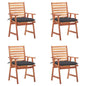 Outdoor Chair Set of 4 Anthracite cushion, Natural wood