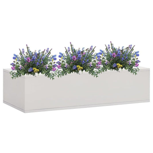 vidaXL Office Flower Box Light Gray 35.4"x15.7"x9.1" Steel