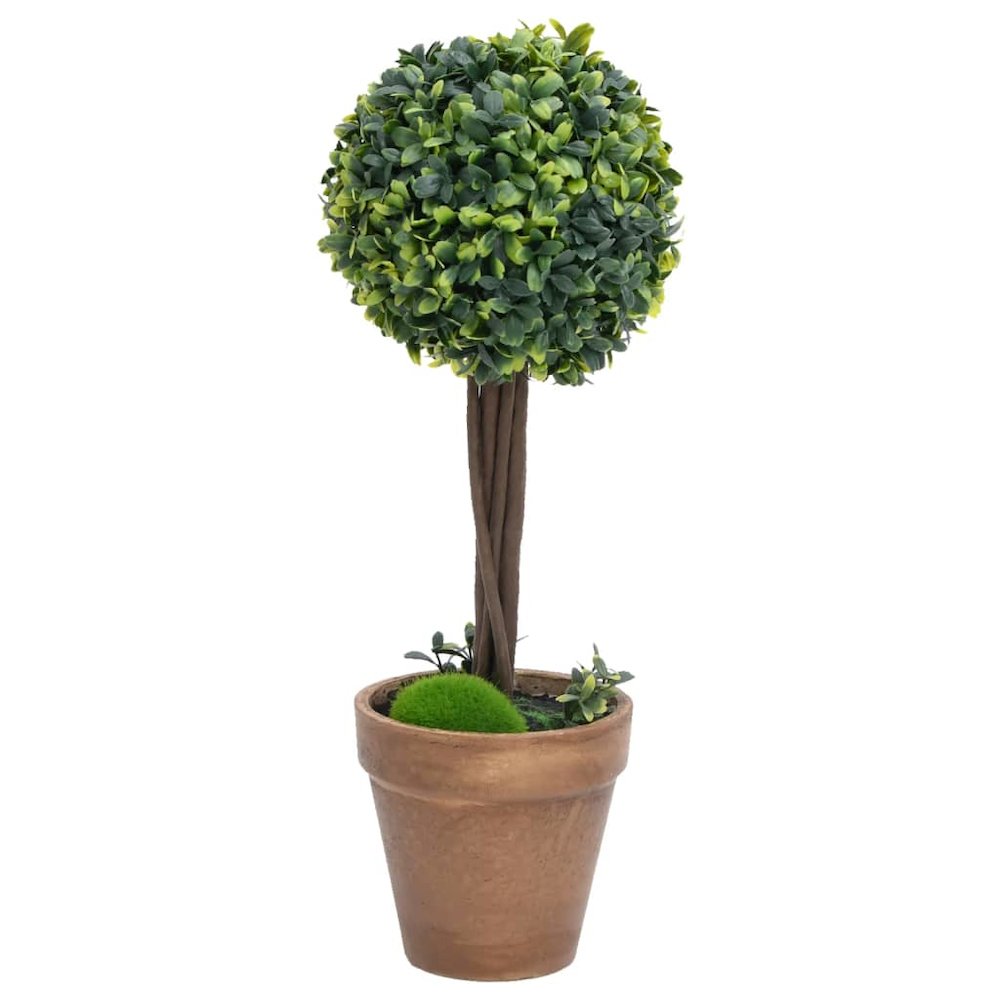 Artificial Plant Set of 2 Mixed Green Polyethylene Medium