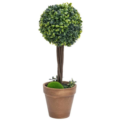 Artificial Plant Set of 2 Mixed Green Polyethylene Medium