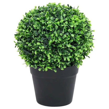 Fake Plant Set of 2 Green Polyethylene, Polypropylene
