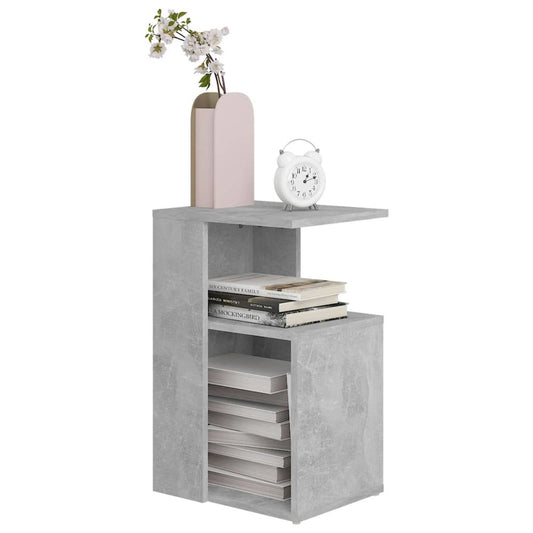 Side Table Concrete Gray 14.2"x11.8"x22" Engineered Wood