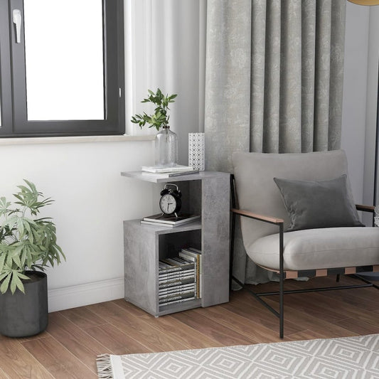 Side Table Concrete Gray 14.2"x11.8"x22" Engineered Wood