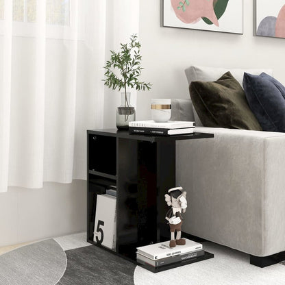 Side Table Black 19.7"x11.8"x19.7" Engineered Wood