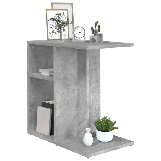 Side Table Concrete Gray 19.7"x11.8"x19.7" Engineered Wood