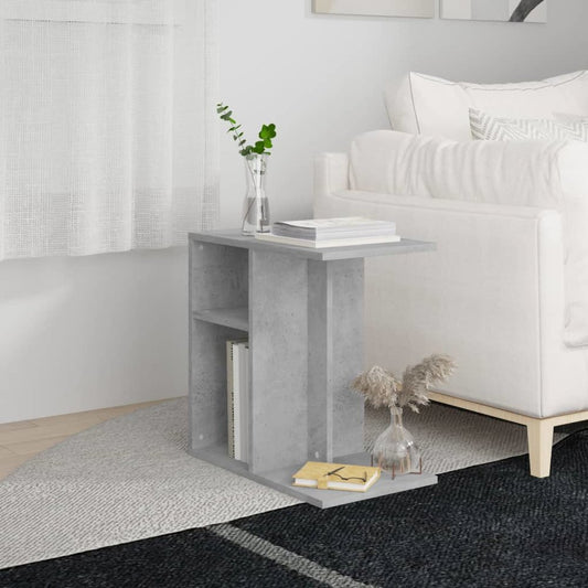Side Table Concrete Gray 19.7"x11.8"x19.7" Engineered Wood