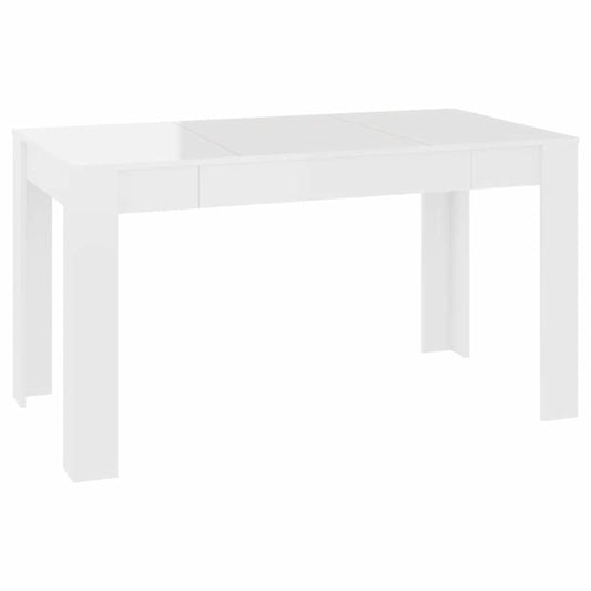 Dining Table High Gloss White 55.1"x29.3"x29.9" Engineered Wood
