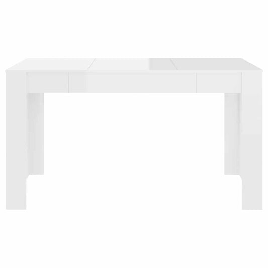 Dining Table High Gloss White 55.1"x29.3"x29.9" Engineered Wood