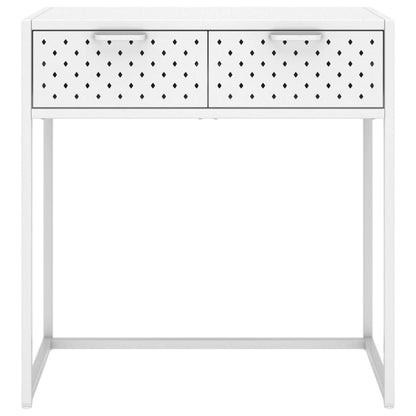 vidaXL Console Table White 28.3"x13.8"x29.5" Steel
