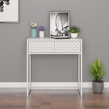 vidaXL Console Table White 28.3"x13.8"x29.5" Steel
