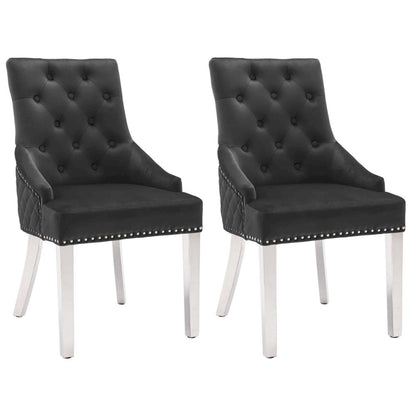 Dining Chairs 2 pcs Black Velvet