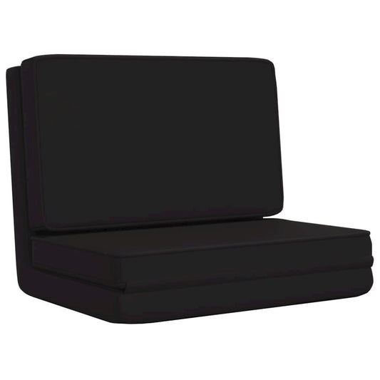 Floor Chair Black Faux leather, Foam, Metal Adjustable, Foldable