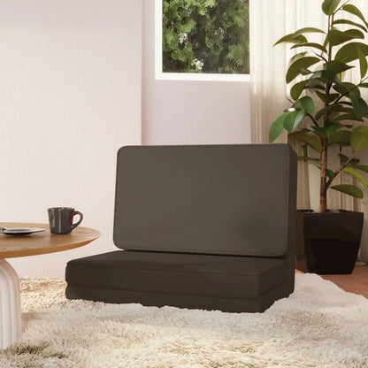 Floor Chair Anthracite Faux Leather, Metal, Foam Compact Foldable
