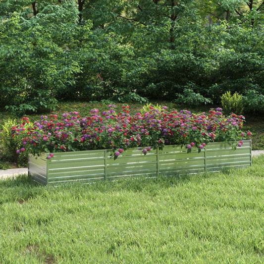 Garden Raised Bed 126"x31.5"x17.7" Galvanized Steel Silver