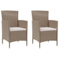 Garden Chair Set of 2 Beige Poly rattan, powder-coated steel