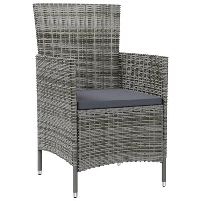 Garden Chair Set of 4 Grey Poly rattan Medium Durable