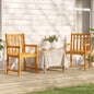 Garden Chair Set of 2 Natural Wood Solid Acacia wood Durable